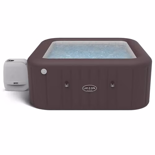 Lay-Z-Spa Maldives Brown Inflatable Square Hot Tub for 5-7 People with Wifi App Control
