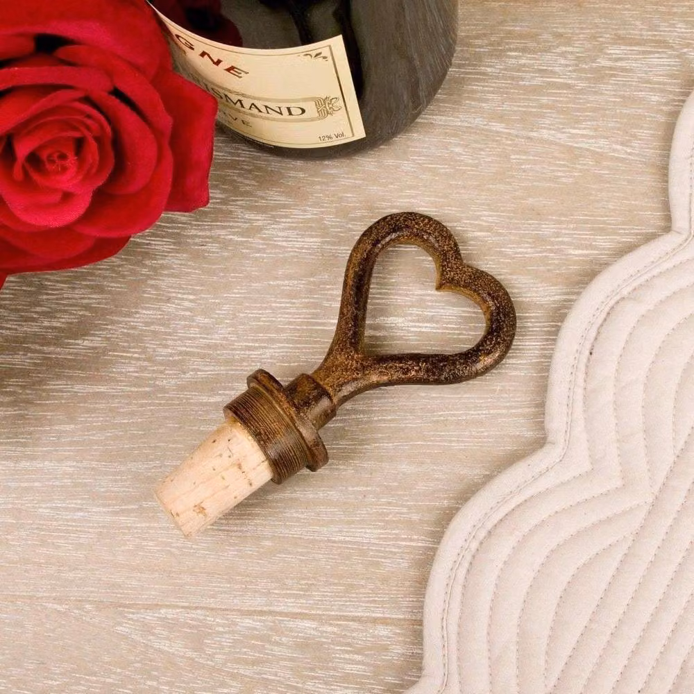 Marco Paul Cast Iron Heart Shaped Wine Bottle Stopper in Black – 2