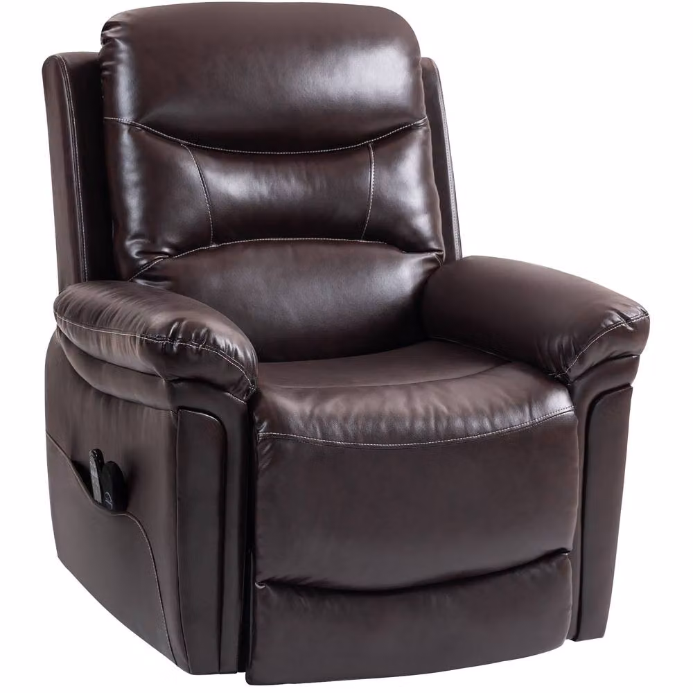 STILVORA Brown Relax Recliner Chair with USB, Massage and Powered Lift Assist – 4
