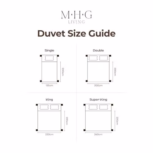 MHG Living 7.5 Tog Single Duvet, 100% Cotton White Hollowfibre All Season Quilt, W/D/H: 135 x 200 cm – 5