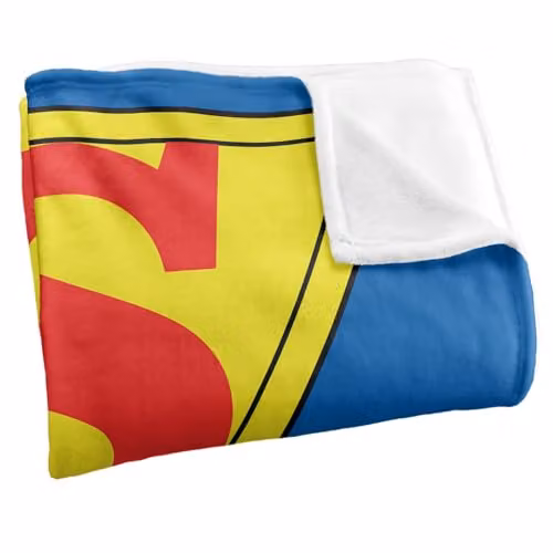 LOGOVISION Superman 1939 Logo Shield Super Soft Silky Touch Fleece Throw Blanket, Multicolour, W: 127 cm x H: 152.4 cm – 2