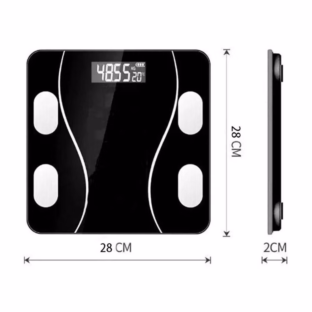 Nordara 2025 Digital Bathroom Scales with LCD Display, Black, 180kg Capacity – 2