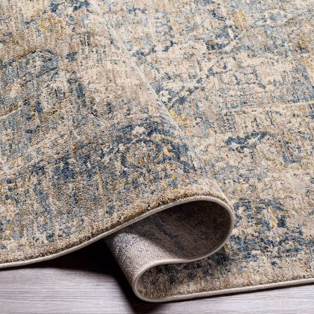 Livabliss Mirabel Vintage Boho Fringe Living and Dining Room Rug in Beige, Brown and Blue, W: 200 cm, D: 290 cm – 3