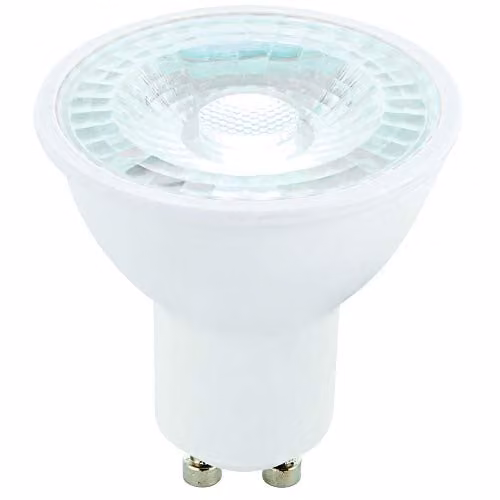 Loops 6W LED GU10 Light Bulb, Daylight White 6000K, 420 Lumen, White and Transparent