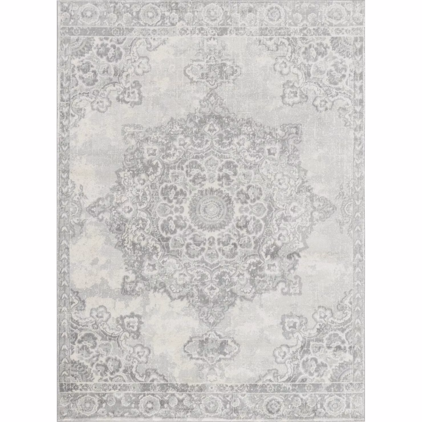 Livabliss Monaco Vintage Grey and Ivory Traditional Boho Rug, W: 160 cm, L: 220 cm – 2