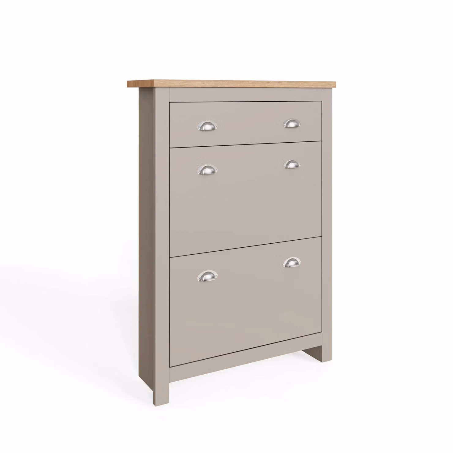 GFW Lancaster 2 Door 1 Drawer Shoe Cabinet in Grey – 3