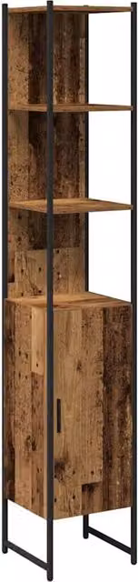 Berkfield Home Industrial Bathroom Cabinet in Brown, W/D/H: 33 x 33 x 185.5 cm