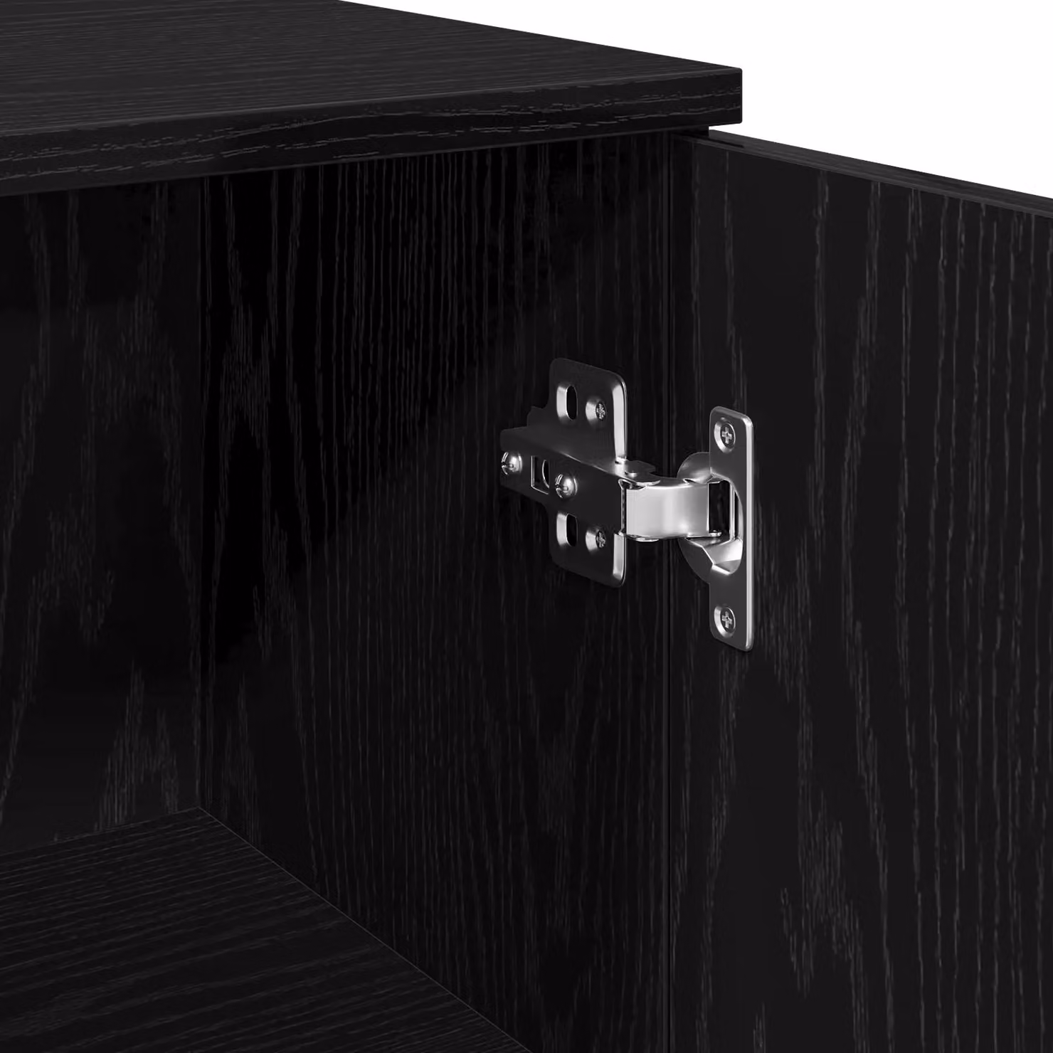 Berkfield Home Modern Black Oak Bathroom Cabinet with Hinged Doors and Open Shelf, W/D/H: 30 x 30 x 190 cm – 3