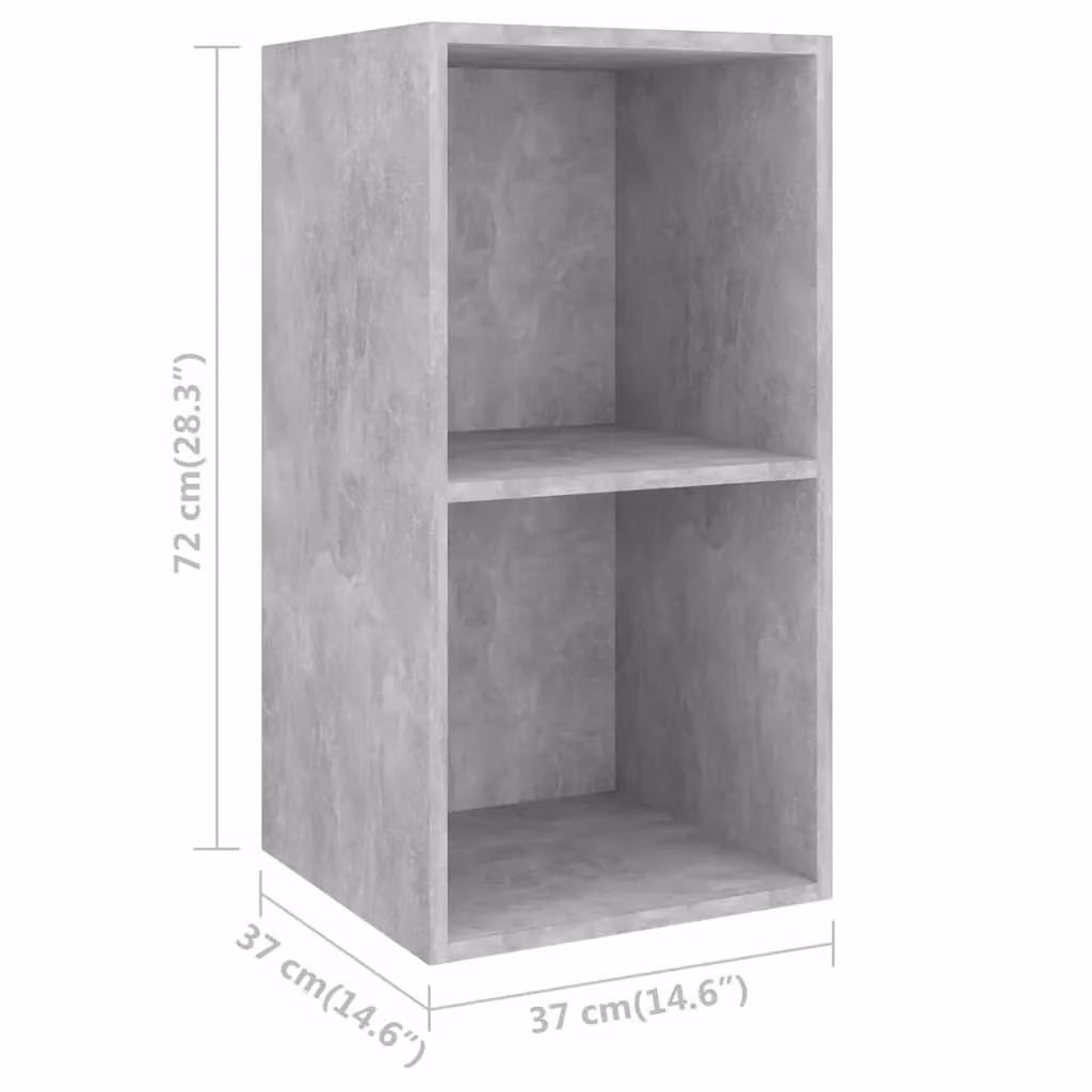 Berkfield Home Set of 2 Wall-mounted TV Cabinets in Concrete Grey Engineered Wood – 3