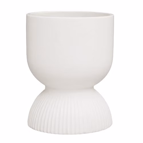 Orsina White Ceramic Round Tabletop Planter, W/D/H: 38.1 x 50.8 x 38.1 cm – 1