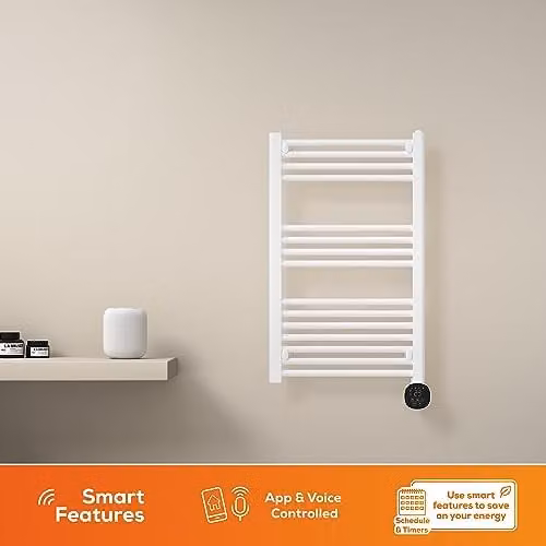 TCP Smart White WiFi Ladder Style Towel Rail Radiator with App Control, H 85.0 cm x W 50.0 cm – 2