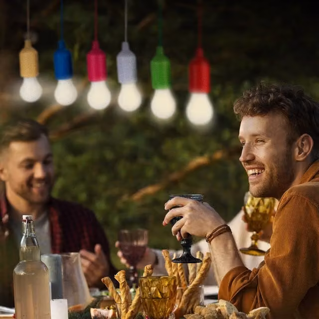 Valiant 6 Pack Battery Powered Multicolour LED String Lights with Warm White Light