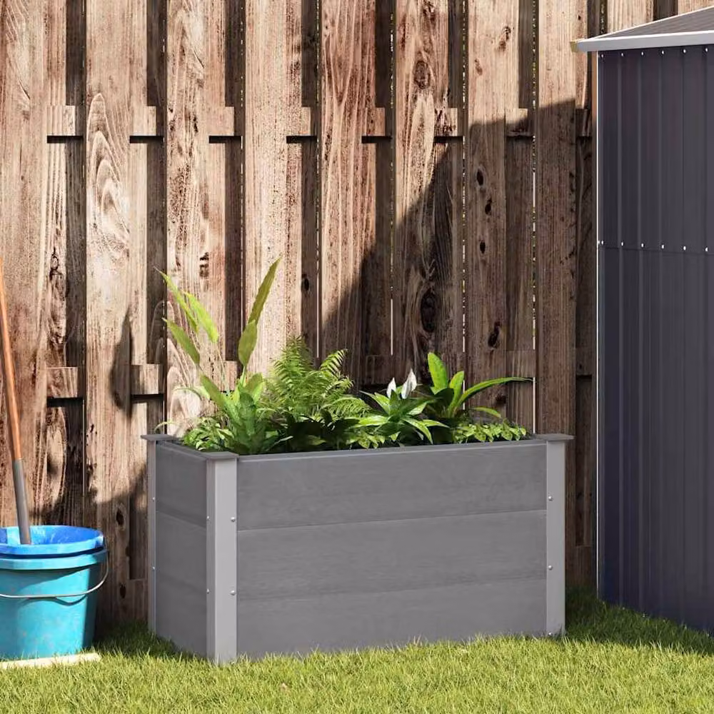 Berkfield Home Garden WPC Raised Bed, Grey, W: 100 cm, D: 50 cm, H: 54 cm – 2