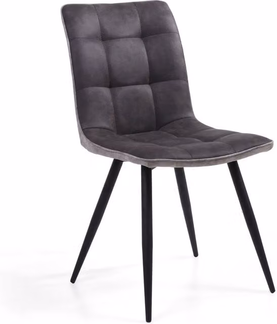 Shankar Modern Upholstered Dining Chairs in Grey and Black with Rubberwood Frame