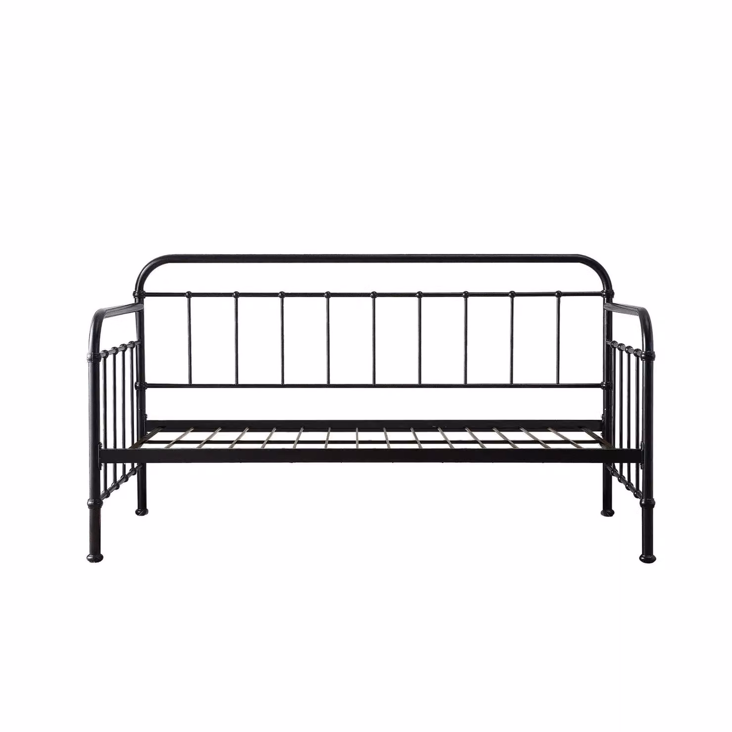 SlumberWorx Ickleford Industrial Metal Day Bed Frame with Trundle in Black, Single W/D/H: 90 x 200 cm – 3