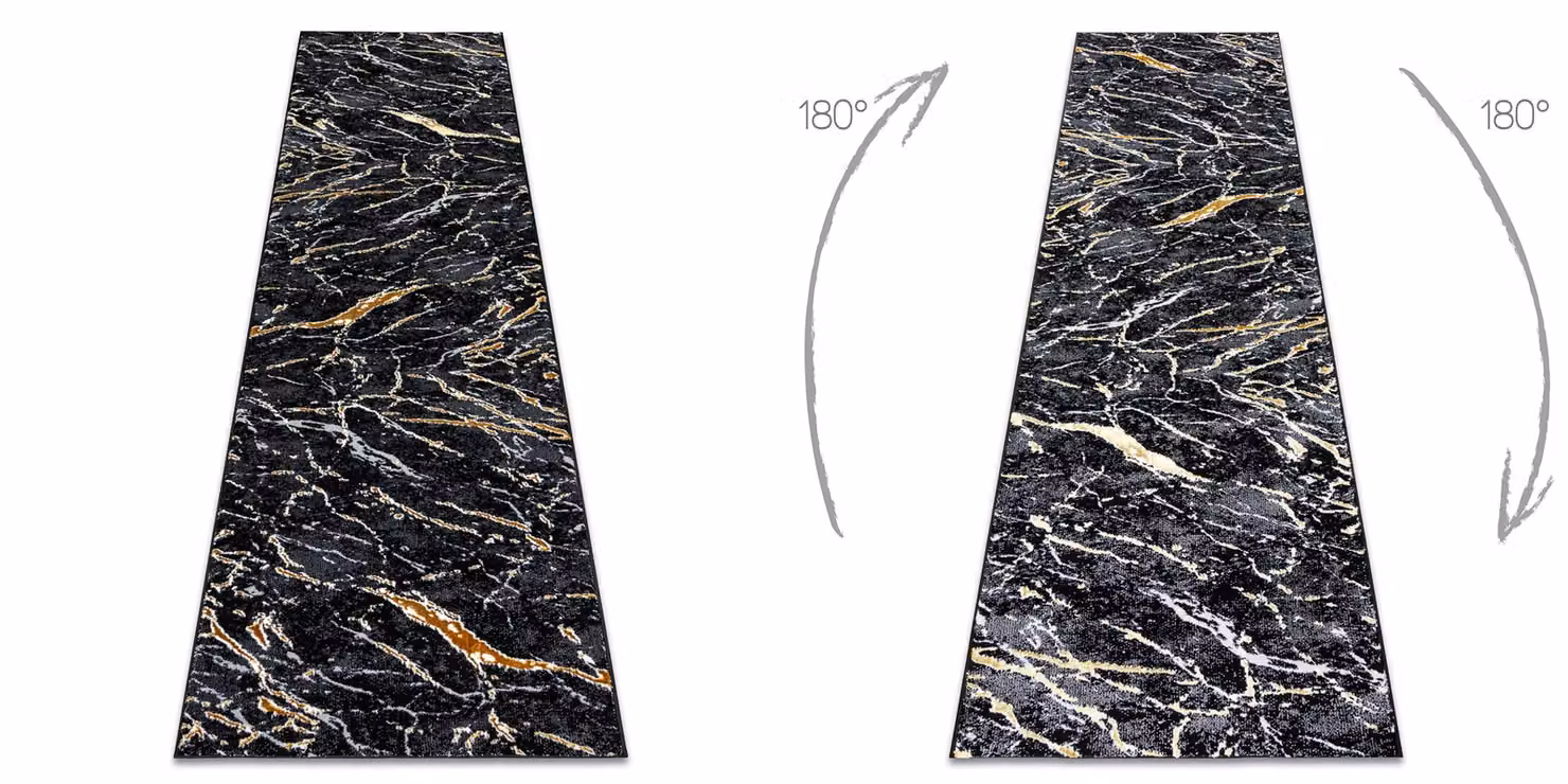 RugsX Allure Geometric Modern Runner in Black, W/D/H: 80 x 200 cm – 3