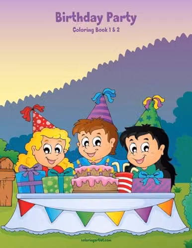 Createspace Birthday Party Coloring Book 1 & 2 for Children, Multicolour
