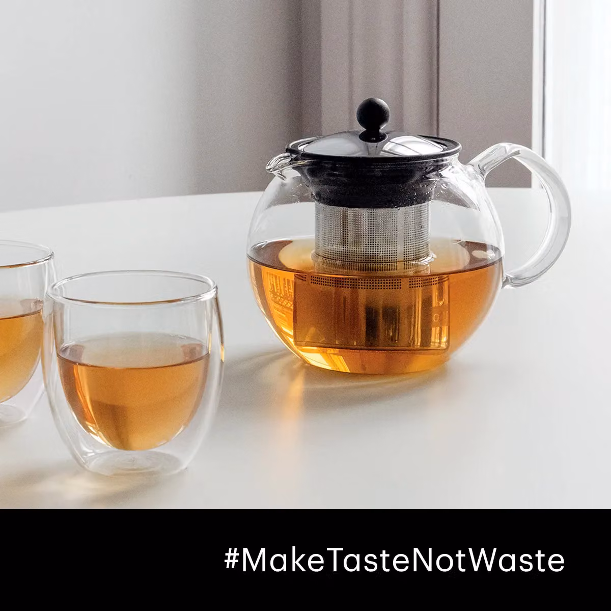 Bodum ASSAM Tea Press with Stainless Steel Filter in Metallic Silver, 1500ml – 3