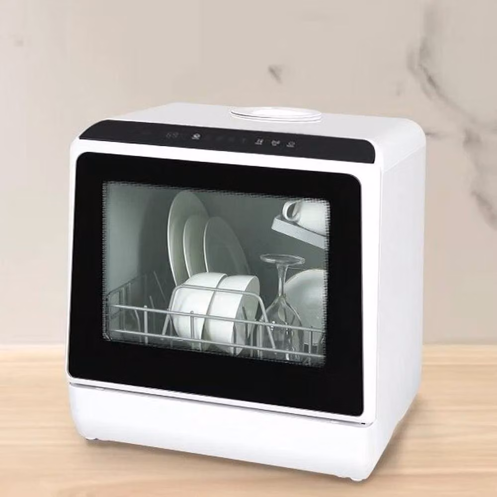FLAVORA 6 Program Mini Countertop Dishwasher in White – 6