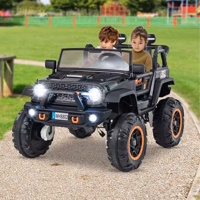 Costway 2-Seater Electric Ride On Car with Light and Sound, Black