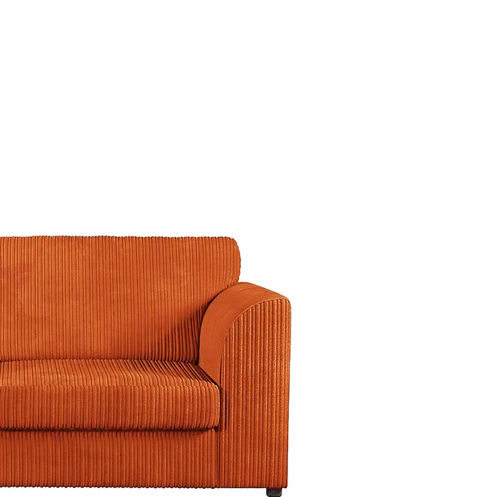 Furnishings For Less UK Luxor 3 Piece Sofa Suite in Orange Jumbo Cord Fabric – 3