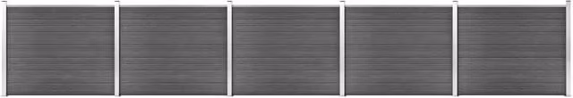 Berkfield Home WPC Fence Panel Set, Black, W: 872 cm, H: 146 cm – 1