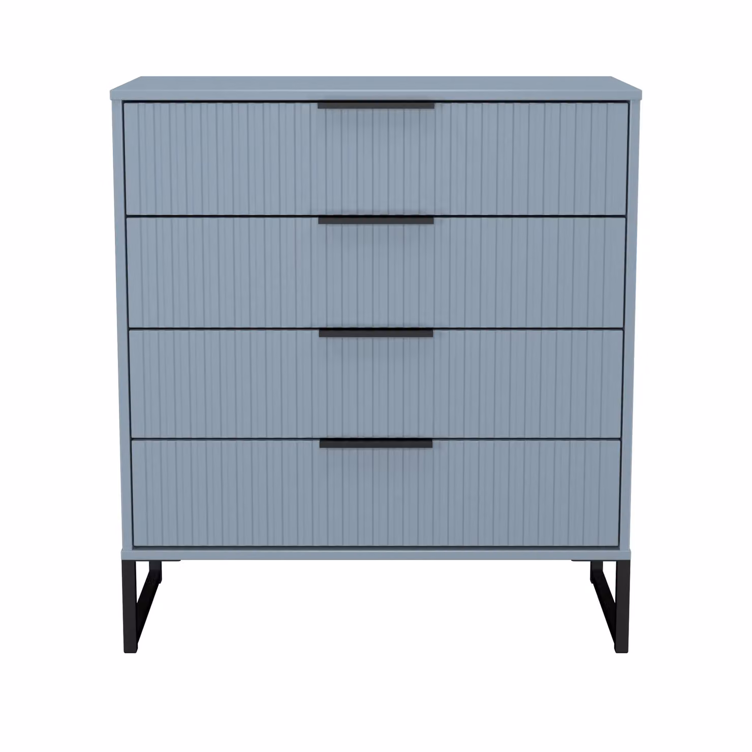 2 U Menai 4 Drawer Chest in Light Blue and Black with Matt Metal Finish – 2