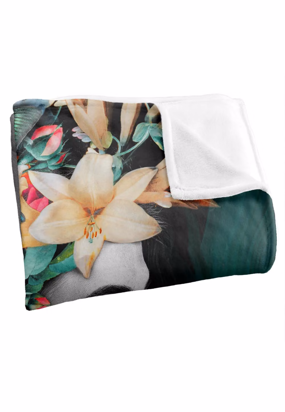 Bcreative Reinders Flower Girl Portrait Super Soft Fleece Throw Blanket, White and Multicolour, W: 152 cm, D: 127 cm – 7