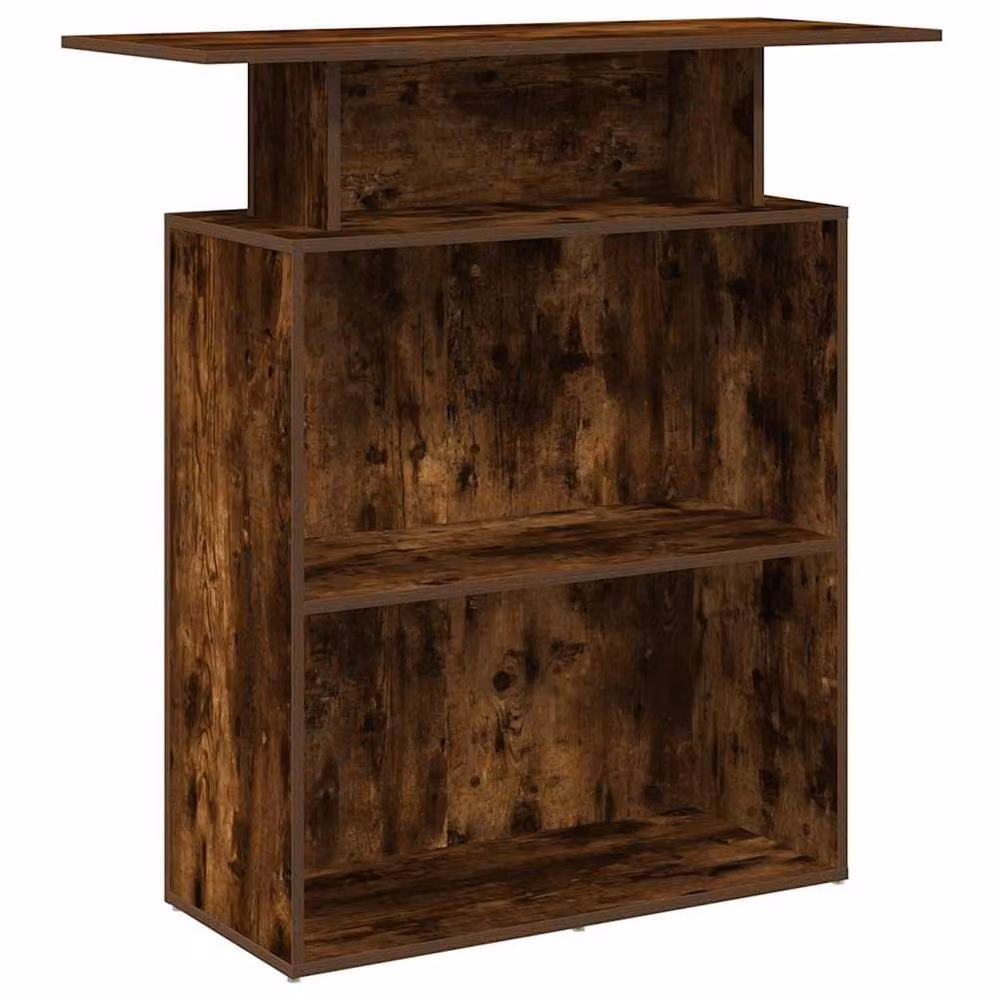 Berkfield Home Smoked Oak Reception Desk in Brown, W/D/H: 100 x 40 x 104 cm – 3