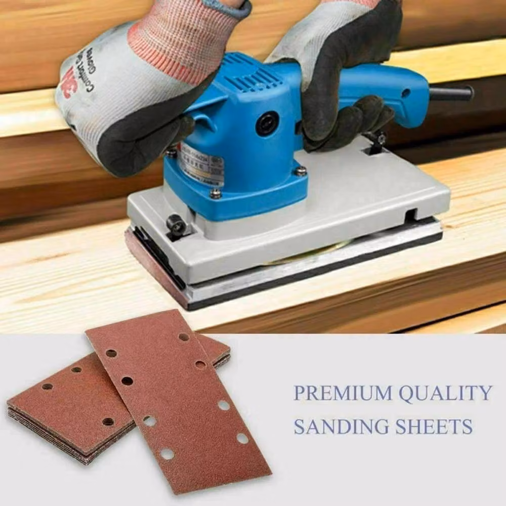 NESTLUNE 50 Abrasive Sanding Sheets for Orbital Sanders, Brown, W: 18.5 cm x D: 9.3 cm – 5