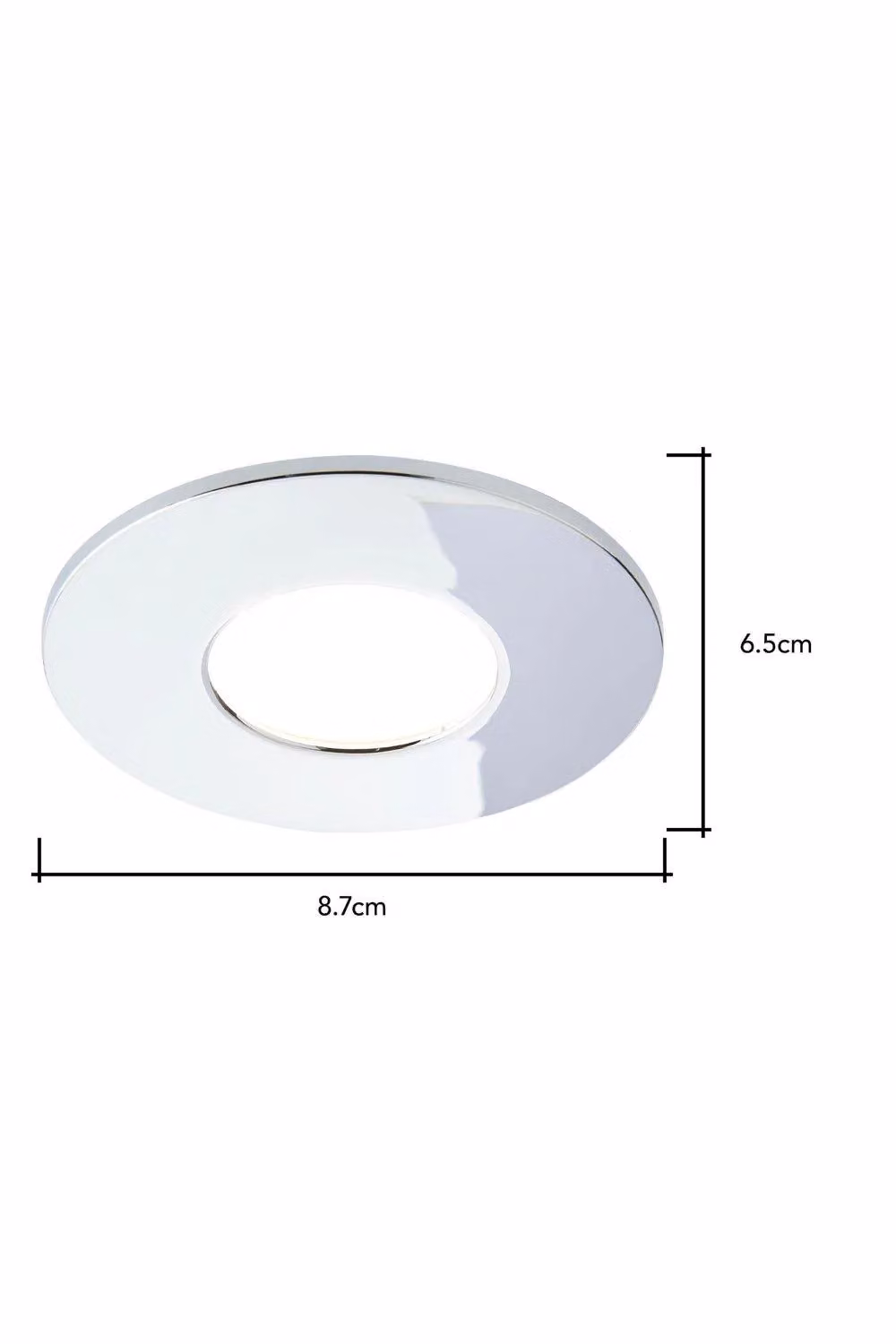 BHS Lighting Nate Circular Recessed Fire Rated Spotlight in Silver and Chrome – 2