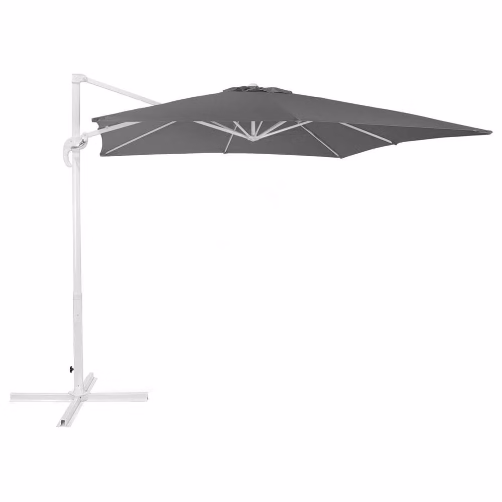 Wyld and Coco Cantilever Parasol with Grey Polyester Canopy and White Steel Pole, 235 cm – 2