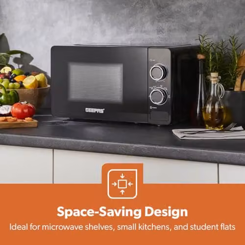 Geepas 700W Solo Microwave Oven, 20L, Black – 5