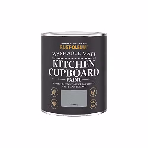 Rust-Oleum Water Based Kitchen Cupboard Paint in Matt Grey, 750ml – 3