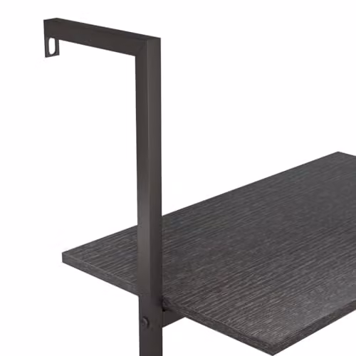 vidaXL 5-Tier Black Metal Ladder Leaning Shelf, W: 64 cm, D: 35 cm, H: 185 cm – 3