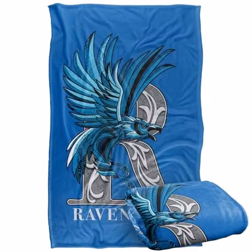 LOGOVISION Harry Potter Mosaic Ravenclaw with Eagle Super Soft Fleece Throw Blanket, Multicolour, W: 91.44 cm, L: 147 cm – 1