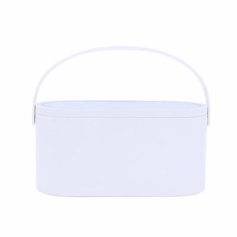 Leaper Creative Portable Handheld Makeup Case and Cosmetic Mirror Organizer in White – 2