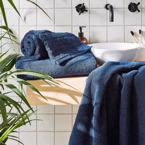 Allure Bath Fashions Luxury Cotton Terry Bath Sheet, Blue, W/D/H: 150 x 70 x 0.7 cm – 2
