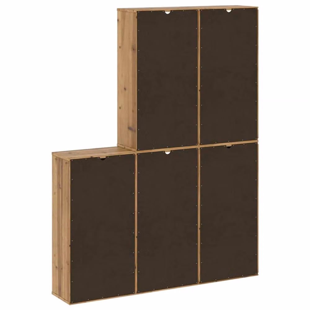 Berkfield Home ODDA Side Cabinets, 5 Piece Set, Brown Solid Wood Pine, W: 40 cm, D: 24 cm, H: 79 cm – 4
