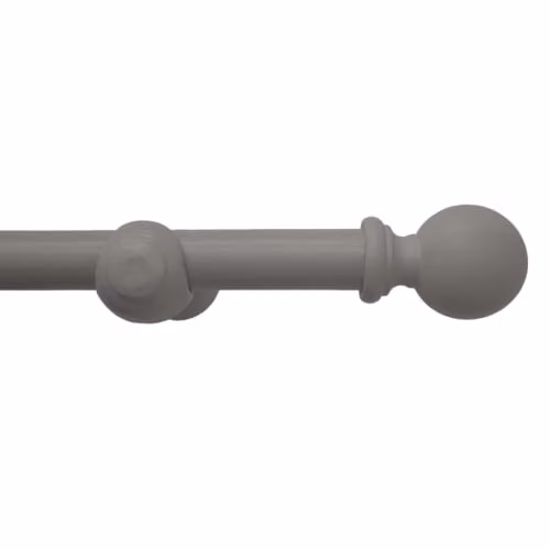 Caecus Grey Wood Eyelet Curtain Pole with Round Finials, Length: 120 cm – 2