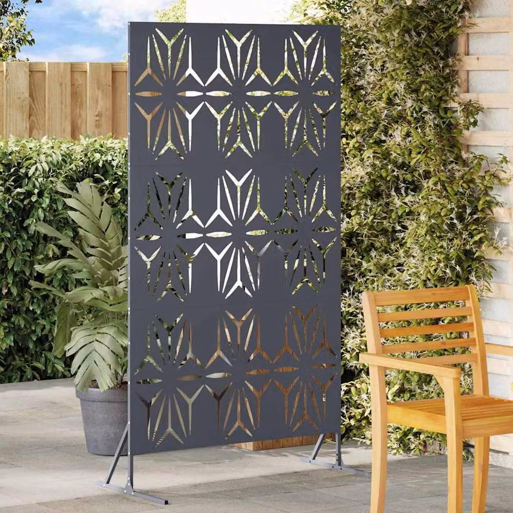 Berkfield Home Anthracite Steel Privacy Screen, Dark Grey, W: 100 cm, D: 50 cm, H: 180 cm – 2