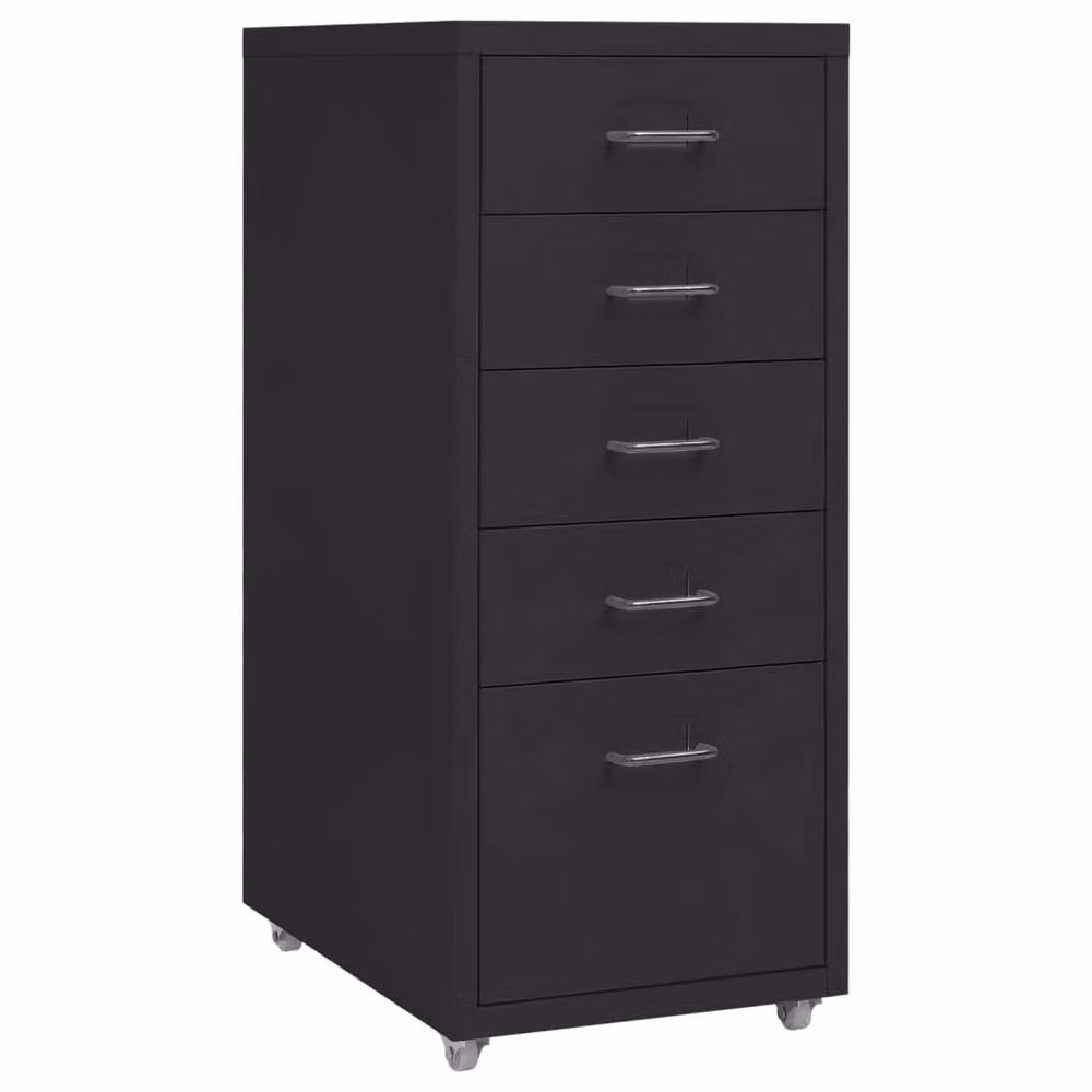Berkfield Home Mobile Metal File Cabinet in Black, W/D/H: 28 x 41 x 69 cm – 2