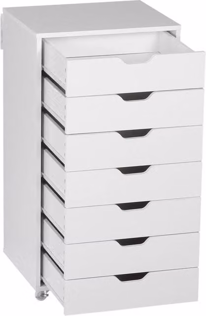 KORVIXA White Vertical Filing Cabinet with 7 Drawers