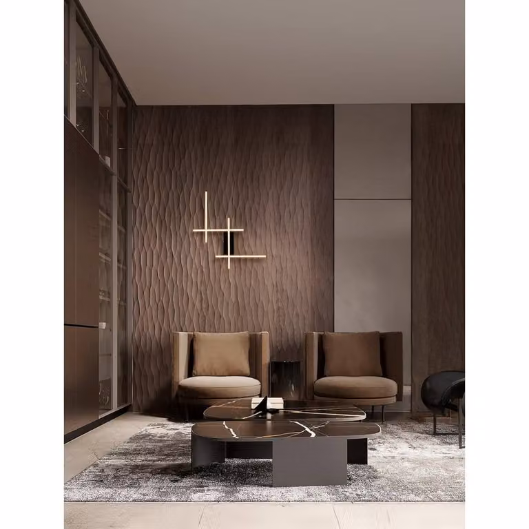 Netlighting Apecho LED Wall Lamp in Black and Gold, Dimmable Warm White 3200K, 34W, 1215lm