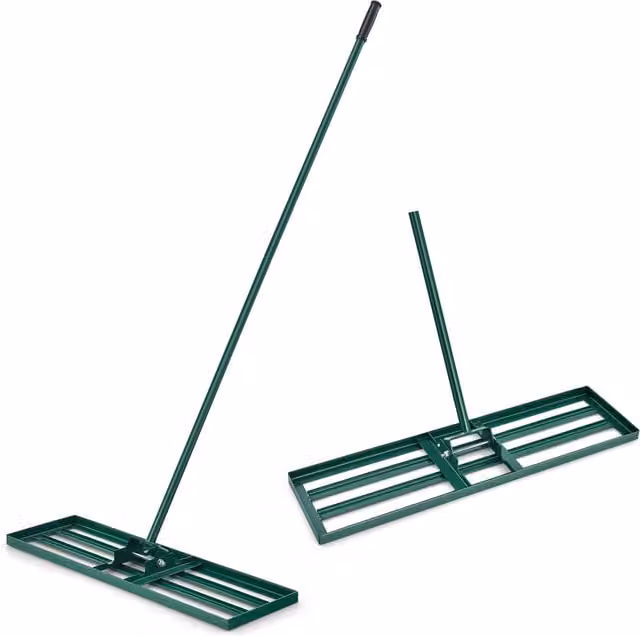 COSTWAY Manual Lawn Leveling Rake in Green, Width: 106 cm