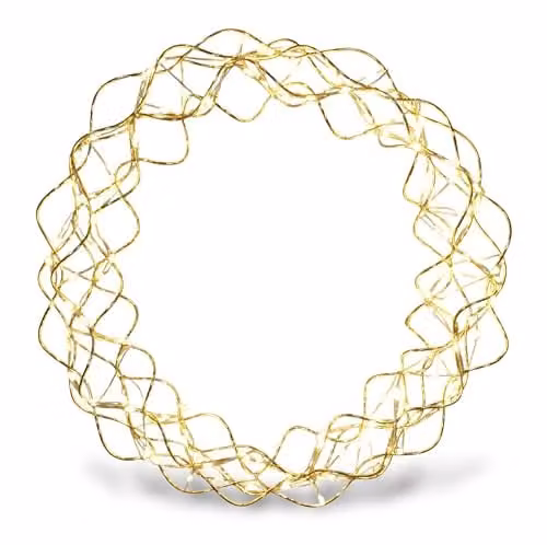 Electrovision Xmas Haus Copper Gold Wreath with 140 Bright LEDs and 10m Lead for Indoor or Outdoor Christmas Decoration