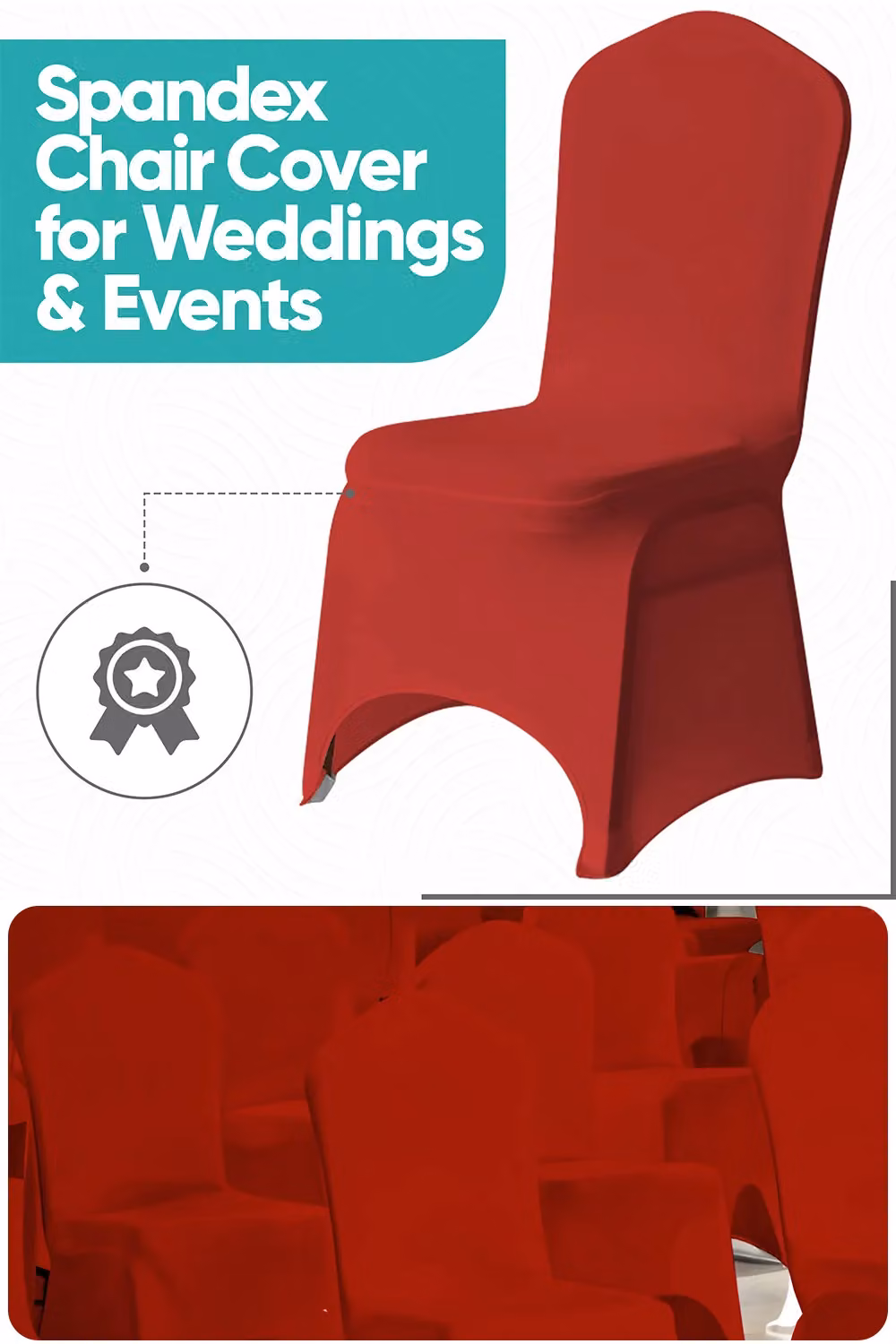Neel Blue Red Spandex Arched Front Dining Chair Slipcovers, Stretchable and Washable Fabric – 2
