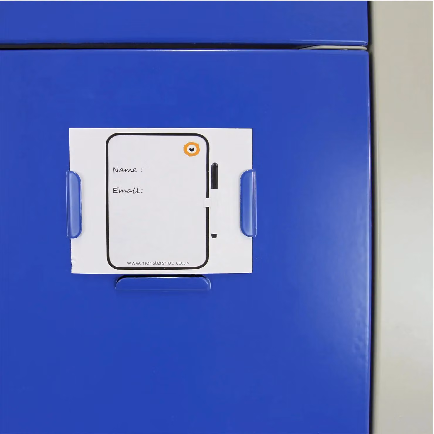 Monstershop 3-Door Metal Storage Lockers in Blue, H 180 x W 45 x D 38 cm – 2