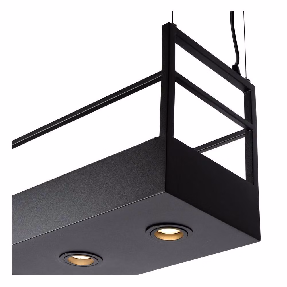 Lucide Miravelle Black Metal Bar Pendant Light with 6xGU10 Sockets – 6
