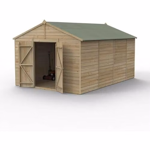 Forest Garden Gable Apex Wooden Shed with Double Doors in Brown or Green – 1